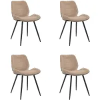Bronx71 Velvet eetkamerstoel Toby taupe - Eetkamerstoelen set van 4.