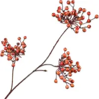 Silk-ka Kunstbloem-Zijde Bessentak Oranje 96 cm