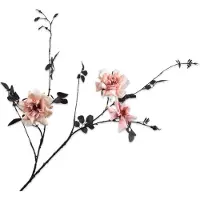 Silk-ka Kunstbloem-Zijde Roos Tak Perzik 116 cm