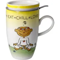 Goebel - Der kleine Yogi | Thee Mok Eat Chill Love | Beker - porselein - 450ml