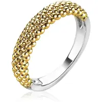 Zinzi zilveren ring geelverguld glinsterende bolletjes ZIR1968G