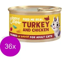 Edgard & Cooper Adult Chunks 85 g - Kattenvoer - 36 x Kalkoen&Kip