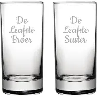 Fusion Gegraveerde longdrinkglas 28,5cl De Leafste Broer-De Leafste Suster