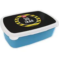 MuchoWow Broodtrommel Blauw - Lunchbox - Brooddoos - Verjaardag - 30 Jaar - Versiering - 18x12x6 cm - Kinderen - Jongen