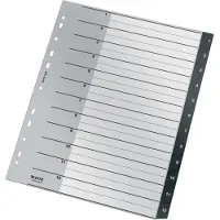 Leitz Recycle Tabbladen PP A4 - Extra Breed - 1-12 Numerieke Tabbladen - Zwart