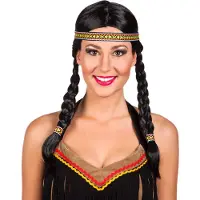 Generique Pruik dames Indiaan (zwart)