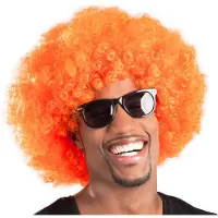 Made in Holland Oranje Pruik Disco / Afro - Feestartikelen - Koningsdag - EK/WK Voetbal