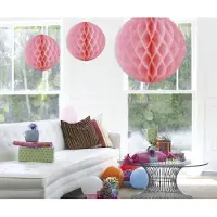 Folat Honeycomb deco groot roze (roze)
