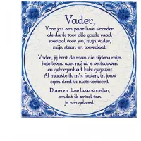Paper Dreams Delfts Blauwe Spreukentegel - Vader gedicht Delfs blauwe spreukentegel
