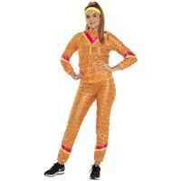 Blokker Trainingspak fout dames (oranje, pink en geel, S/M)