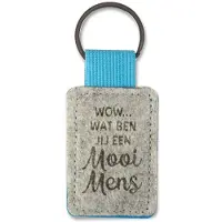 Miko Sleutelhanger - Mooi Mens | Vilt (grijs / blauw)