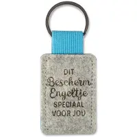 Miko Sleutelhanger - Engel | Vilt (grijs / blauw)