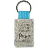 Miko Sleutelhanger - Papa | Vilt (grijs / blauw)