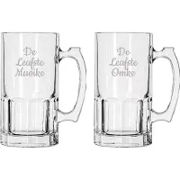 Libbey Gegraveerde Bierpul 1ltr De Leafste Muoike-De Leafste Omke