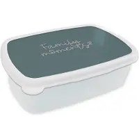 MuchoWow Broodtrommel Wit - Lunchbox - Brooddoos - Quotes - Spreuken - Family moments - 18x12x6 cm - Volwassenen