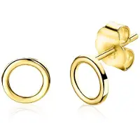 Zinzi Gold 14 karaat gouden oorknoppen open rond 6mm ZGO163