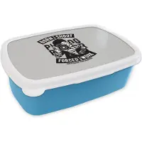 MuchoWow Broodtrommel Blauw - Lunchbox - Brooddoos - Fototoestel - Lens - Vintage - 18x12x6 cm - Kinderen - Jongen