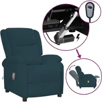 vidaXL Massagestoel elektrisch verstelbaar fluweel blauw