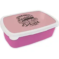 MuchoWow Broodtrommel Roze - Lunchbox - Brooddoos - Zomer - Quote - Roze - 18x12x6 cm - Kinderen - Meisje