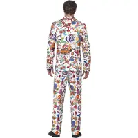 Generik Veelkleurig Mr. Groovy kostuum voor mannen - Verkleedkleding - Maat M