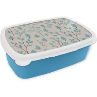 MuchoWow Broodtrommel Blauw - Lunchbox - Brooddoos - Winter - Bos - Design - 18x12x6 cm - Kinderen - Jongen