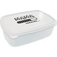 MuchoWow Broodtrommel Wit - Lunchbox - Brooddoos - Mama loading... - Quotes - Spreuken - Mama - zwangerschap - 18x12x6 cm - Volwassenen