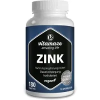 Vitamaze GmbH Vitamaze Zink 25 mg, hooggedoseerde veganistische tabletten, 180 tabletten