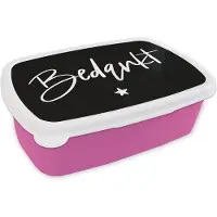 MuchoWow Broodtrommel Roze - Lunchbox Spreuken - Quotes - Bedankt - Collega - Brooddoos 18x12x6 cm - Brood lunch box - Broodtrommels voor kinderen en volwassenen