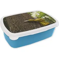 MuchoWow Broodtrommel Blauw - Lunchbox - Brooddoos - Kind - Boom - Bos - 18x12x6 cm - Kinderen - Jongen