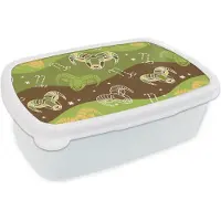 MuchoWow Broodtrommel Wit - Lunchbox - Brooddoos - Steenbok - Design - Astrologie - 18x12x6 cm - Volwassenen