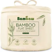 Bambaw Luxe Bamboe Lakens 180x290cm – Ultra ademende stof – Beddengoed – Hypoallergeen Bovenlaken – Beddengoed - Ivoor