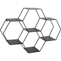 Loft42 Hexagon Wandrek Zeshoekig - Zwart - 57x80x20