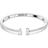 Swarovski Vrouwenarmband - - Attract Manchette - Metaal - Kristal - Kleur Grijs