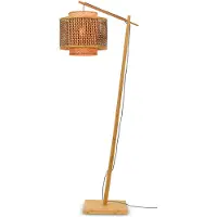 Good&Mojo Booglamp - vloerlamp Bhutan, hout licht, Woon-/ Eetkamer, Bamboe, Design, booglamp