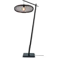 Good&Mojo Good &amp; Mojo Booglamp Cango groot, zwart, hoogte 176 cm, zwart, Woon-/ Eetkamer, Bamboe, Design, vloerlamp