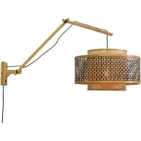 Good&Mojo &Mojo Wandlamp bhutan bamboe/zwart 95x50x55cm