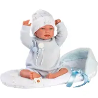 Llorens 84451 NIEUWBORN - realistische pop van een baby met geluidseffecten en een zacht stoffen lichaam - 44 cm