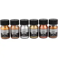Packlinq Hobbyverf Metallic. Metallic Kleuren. 6x30 Ml/ 1 Doos