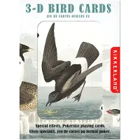 Kikkerland 3D Lenticular Vogel Pokersize Kaartenset 54pc Standaard Index Waterdichte Speelkaarten