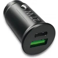 Fontastic 261527 Autolader USB-A naar USB-C - Snellader - 27W - Zwart
