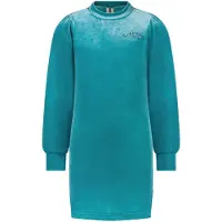 B.NOSY Meisjes jurk fluweel met col - Laguna groen