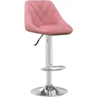 vidaXL Barkruk fluweel roze