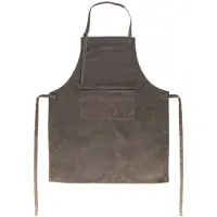 Gusta Schort canvas met PU leer bruin