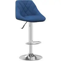 vidaXL Barkruk fluweel blauw