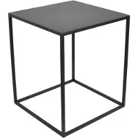Loft42 Aron Bijzettafel vierkant - zwart metaal - 38x38x40