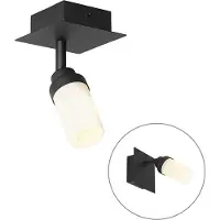 QAZQA Moderne badkamer spot zwart IP44 - Japie