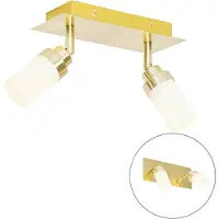 QAZQA Moderne badkamer spot messing 2-lichts IP44 - Japie