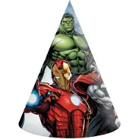 Globos Nordic feesthoedjes - 6 stuks - Marvel - Voor verjaardagen of feestjes - Kinderen - 16 x 12 cm