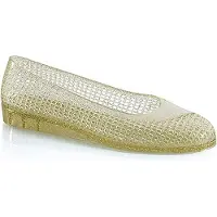 Fashy Ballerina waterschoenen - goud - glitters - dames - sleehakje - zwemschoenen - strandschoenen - modieus 38
