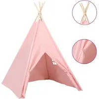 vidaXL Kindertipitent met tas 120x120x150 cm peachskin roze